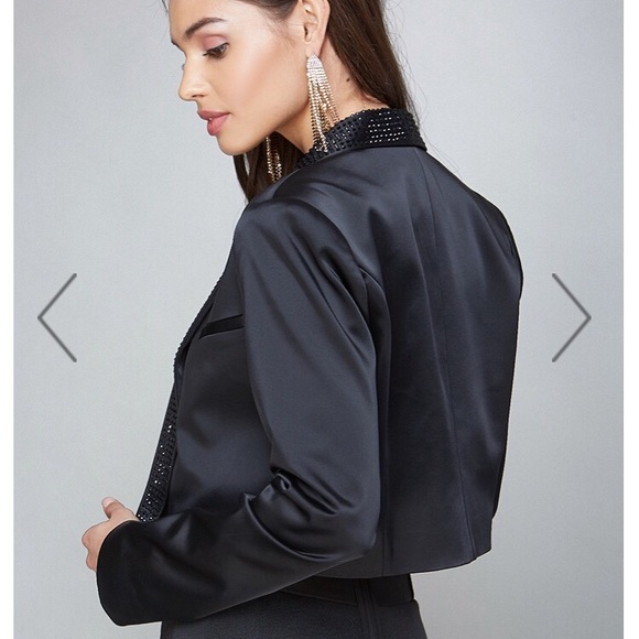 Bebe "Satin Jacket With Crystal Embellishment" - Picture 2 of 8